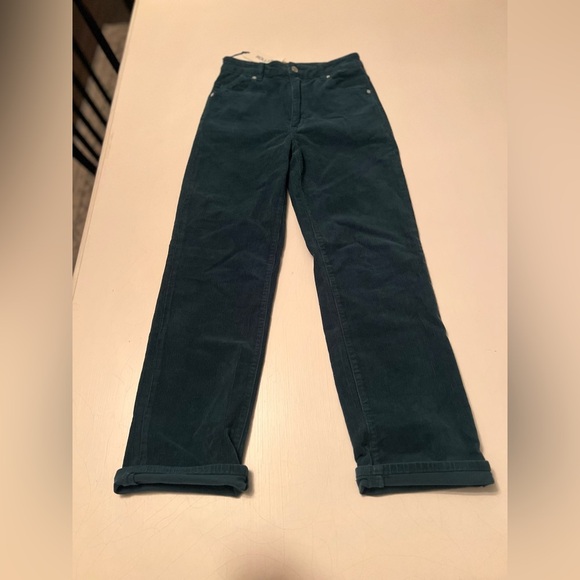 nwt ROLLA'S FREE PEOPLE original straight corduroy pant in forest green 27 - Picture 5 of 15
